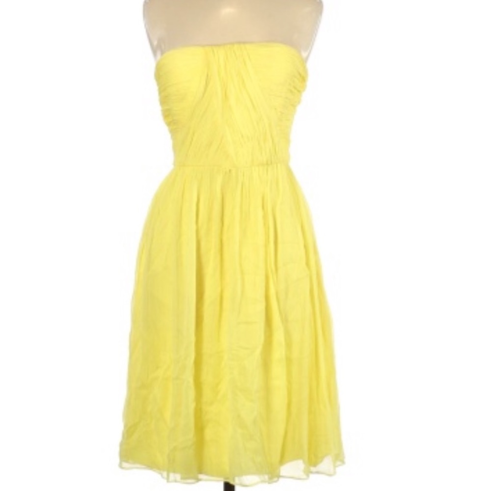 Yellow Strapless Cocktail Dress